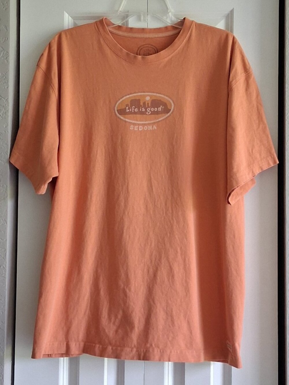 Life is Good Dusty Orange "Sedona" Short Sleeve Crusher Tee Men's Size XL
